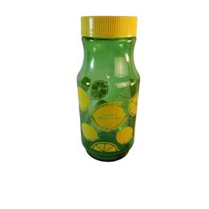 Vintage Anchor Hocking Lemon Jar Green Glass Lemon Lemonade Carafe Yellow Lid